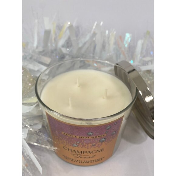 Bath & Body Works “Champagne Toast” New 3 Wick Candle - Picture 3 of 7